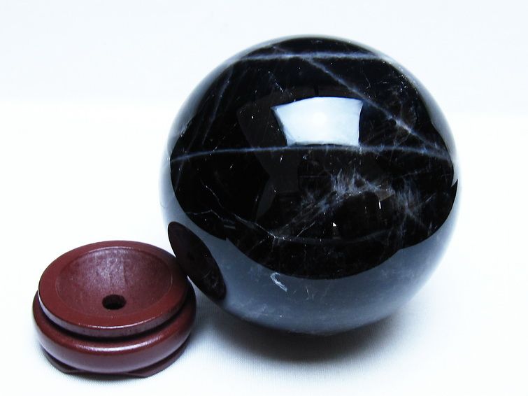 1.4Kg モリオン 黒水晶 丸玉 100mm スフィア 一点物 151-9387 【sold out】