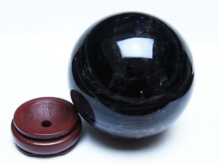 1.3Kg モリオン 黒水晶 丸玉 97mm スフィア 一点物 151-9390