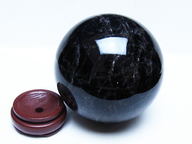 1.7Kg モリオン 黒水晶 丸玉 110mm スフィア 一点物 151-9403