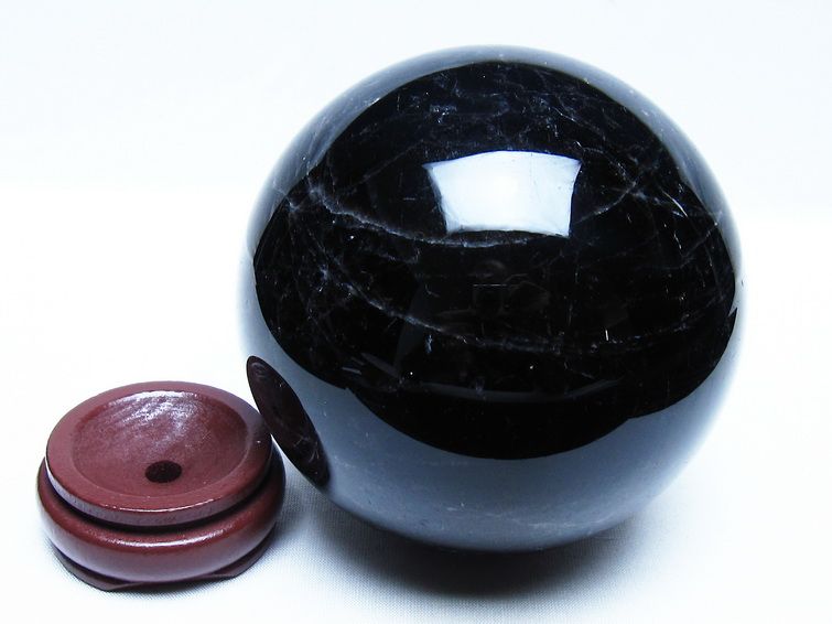1.7Kg モリオン 黒水晶 丸玉 113mm スフィア 一点物 151-9412