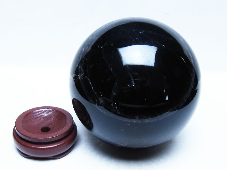 1.8Kg モリオン 黒水晶 丸玉 113mm スフィア 一点物 151-9413