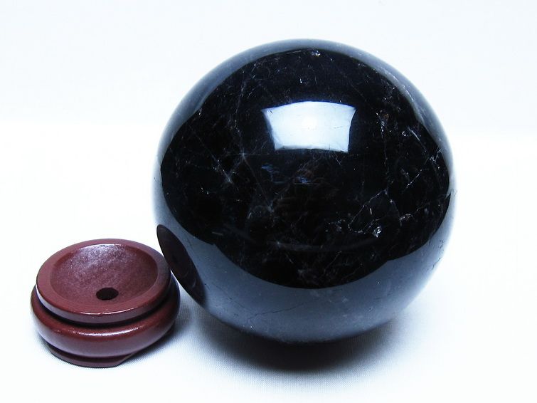 1.7Kg モリオン 黒水晶 丸玉 110mm スフィア 一点物 151-9414