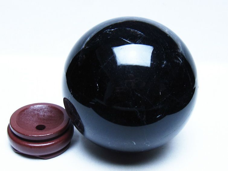 1.7Kg モリオン 黒水晶 丸玉 110mm スフィア 一点物 151-9418