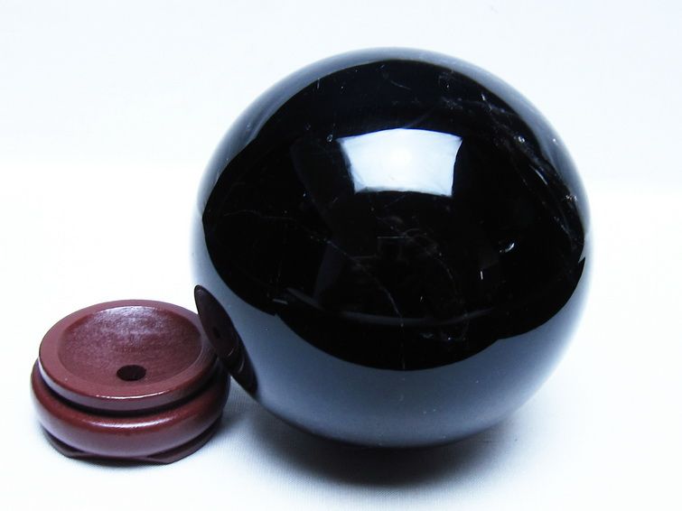 1.6Kg モリオン 黒水晶 丸玉 110mm スフィア 一点物 151-9423