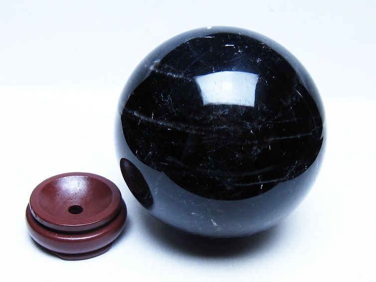 2Kg モリオン 黒水晶 丸玉 115mm スフィア 一点物 151-9430