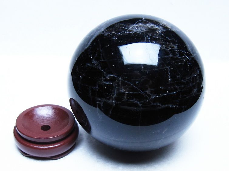 1.8Kg モリオン 黒水晶 丸玉 113mm スフィア 一点物 151-9431