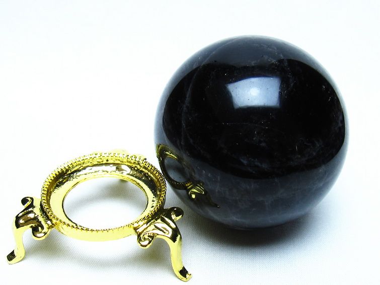 モリオン 黒水晶 丸玉 70mm 一点物 151-9476