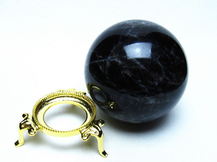 モリオン 黒水晶 丸玉 74mm 一点物 151-9481