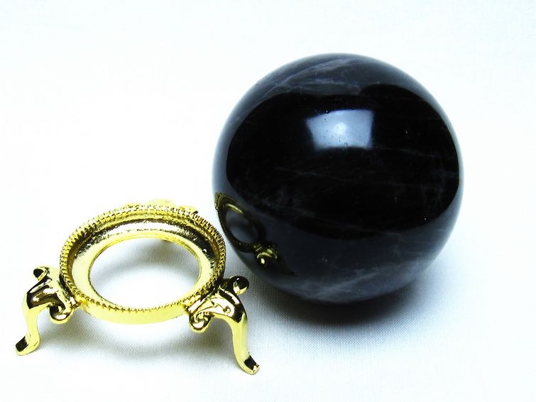 モリオン 黒水晶 丸玉 68mm 一点物 151-9488