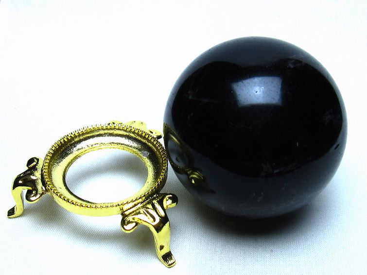 モリオン 黒水晶 丸玉 62mm 一点物 151-9576