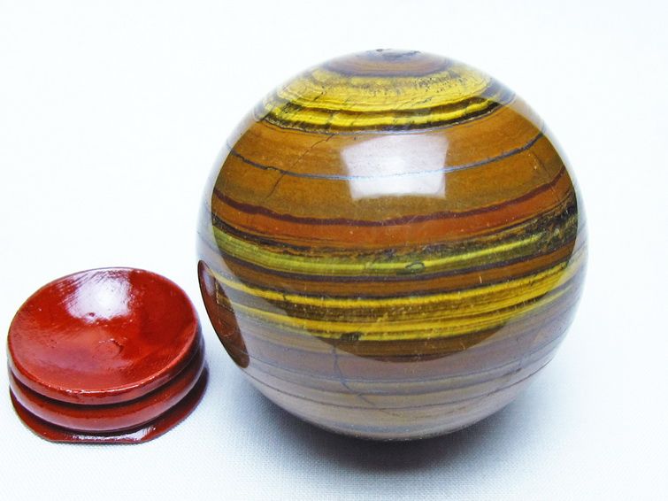 アイアンタイガーアイ 丸玉 62mm スフィア 置物 一点物 151-9861