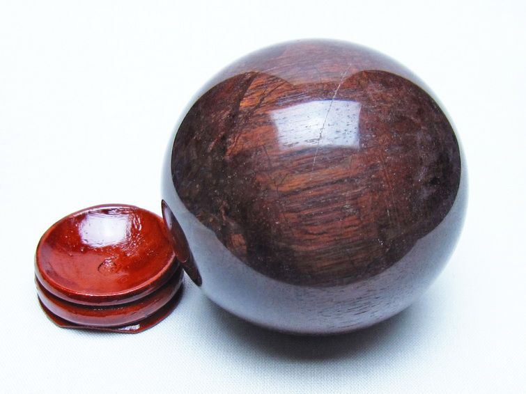 レッドタイガーアイ 丸玉 65mm スフィア 置物 一点物 151-9867