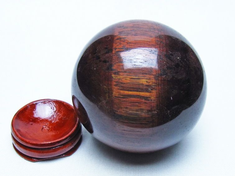 レッドタイガーアイ 丸玉 63mm スフィア 置物 一点物 151-9869