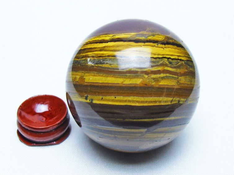 アイアンタイガーアイ 丸玉 57mm スフィア 置物 一点物 151-9878