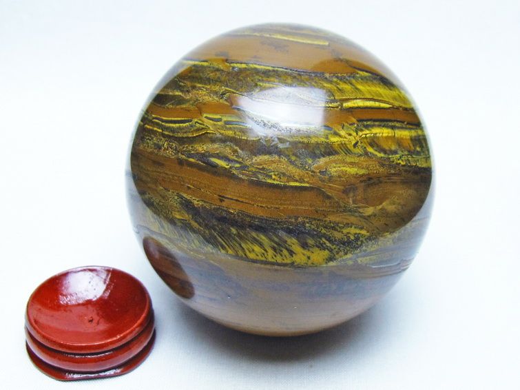 アイアンタイガーアイ 丸玉 83mm スフィア 置物 一点物 151-9904