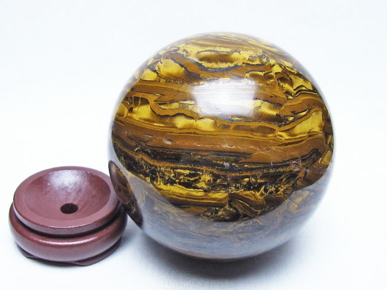 1.6Kg アイアンタイガーアイ 丸玉 102mm スフィア 置物 一点物 151-9934