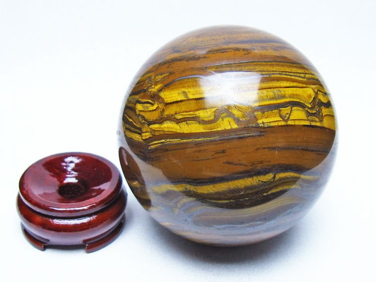 1Kg アイアンタイガーアイ 丸玉 87mm スフィア 置物 一点物 151-9945