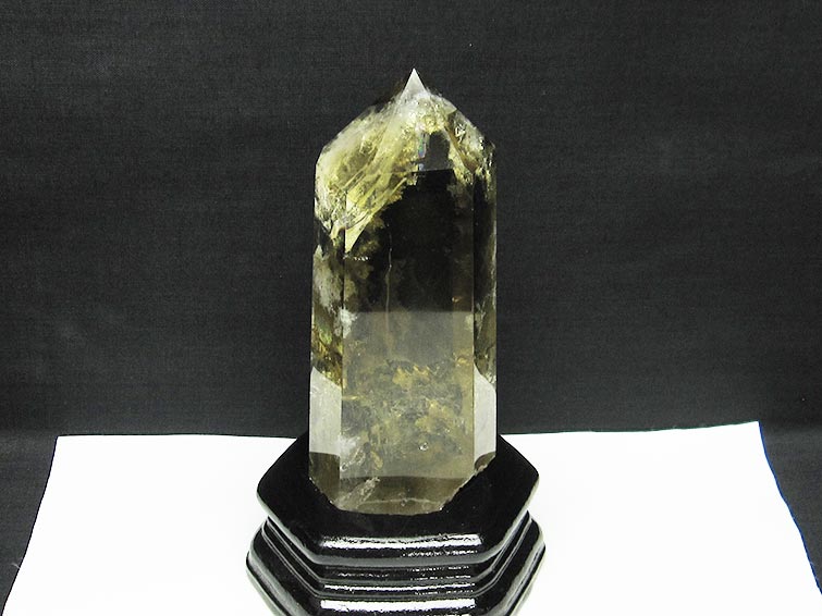 シトリン 六角柱 シトリンクォーツ 台座付属 虹入り 一点物 152-2909