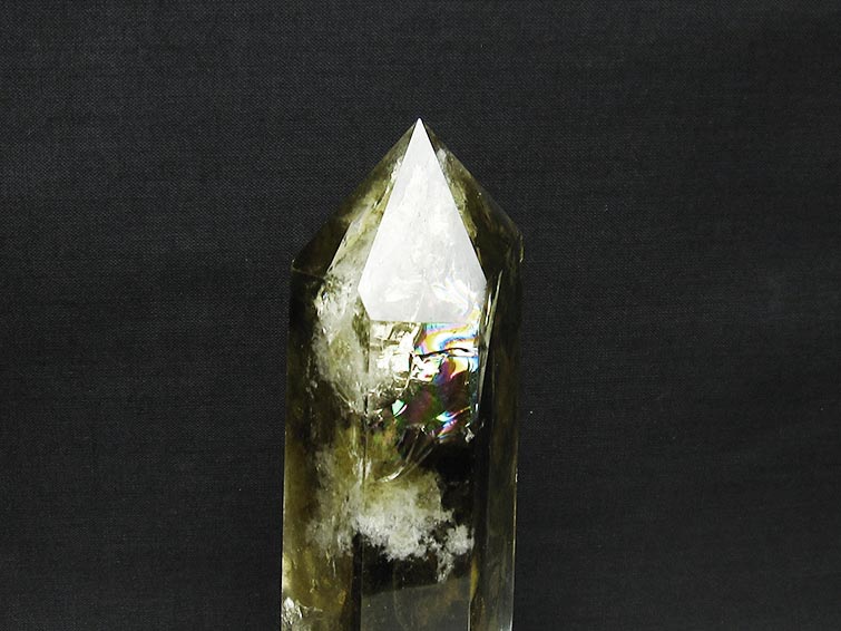 シトリン 六角柱 シトリンクォーツ 台座付属 虹入り 一点物 152-2909