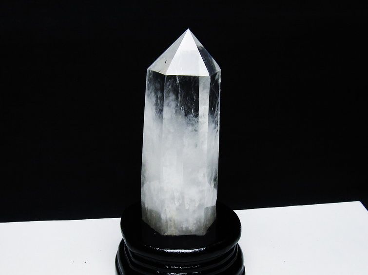 水晶 六角柱 水晶 ポイント 台座付属 一点物 152-3755