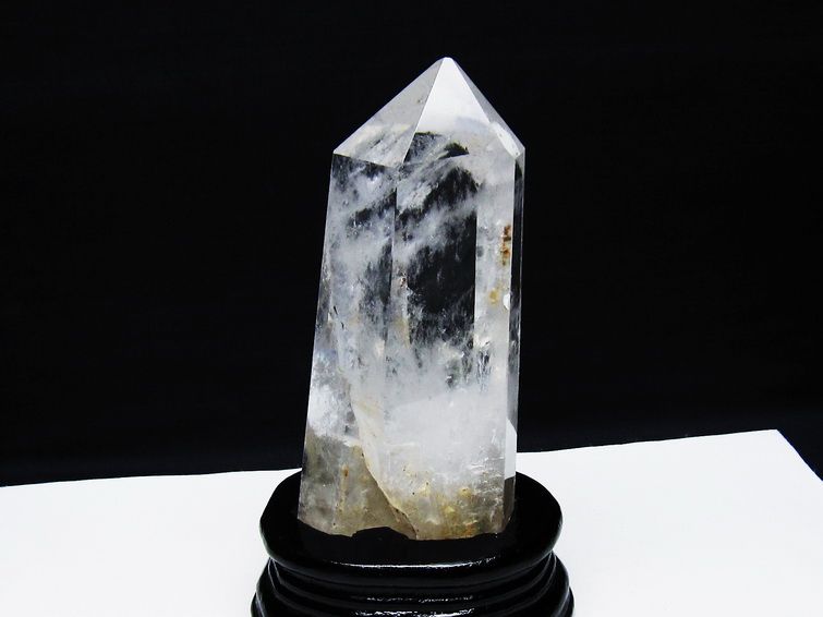 水晶 六角柱 水晶 ポイント 台座付属 一点物 152-3768