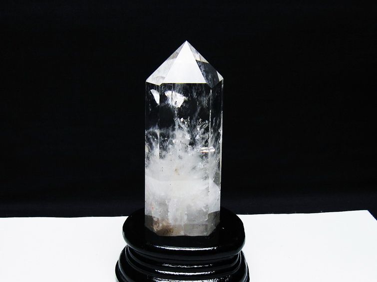 水晶 六角柱 水晶 ポイント 台座付属 一点物 152-3771