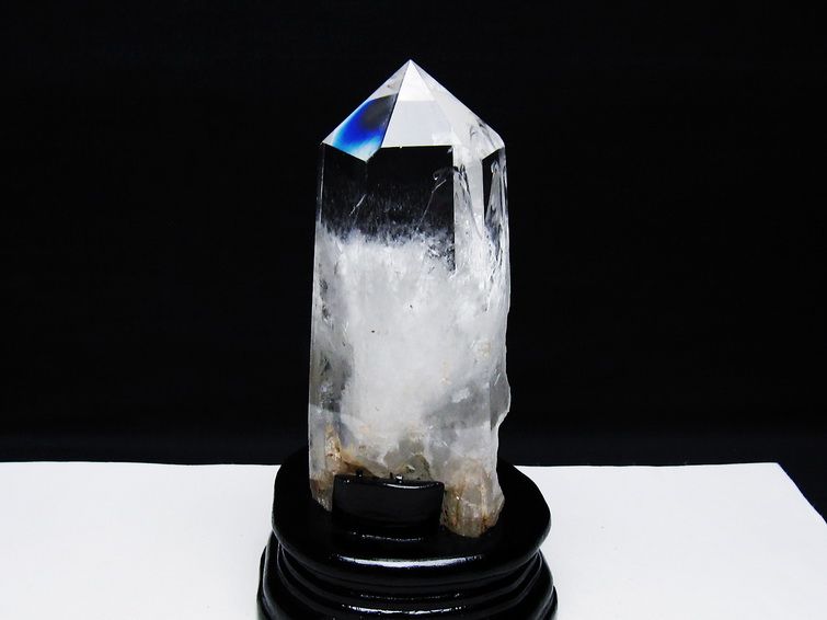 水晶 六角柱 水晶 ポイント 台座付属 一点物 152-3774