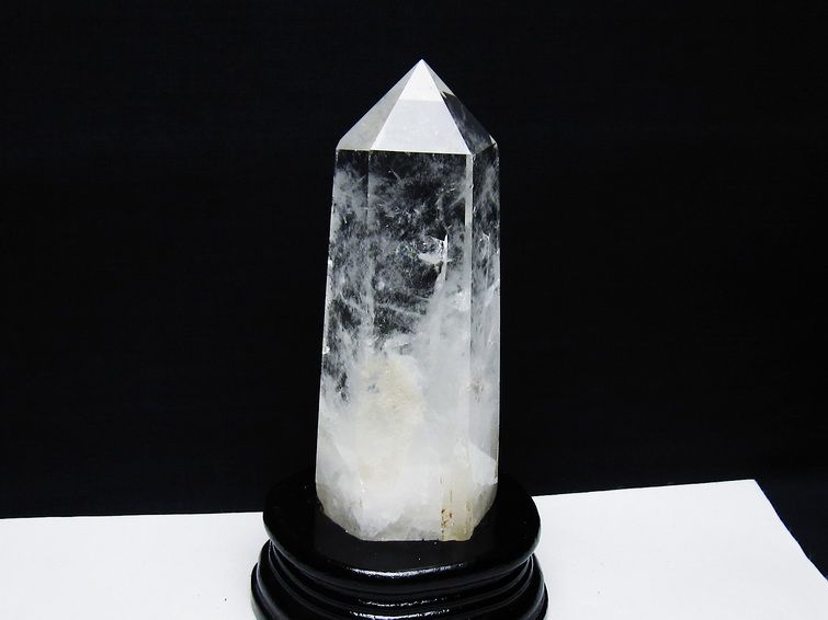 水晶 六角柱 水晶 ポイント 台座付属 一点物 152-3793