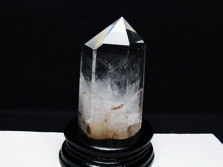 水晶 六角柱 水晶 ポイント 台座付属 一点物 152-3799