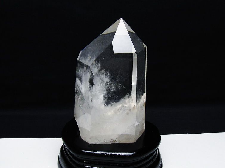 水晶 六角柱 水晶 ポイント 台座付属 一点物 152-3816