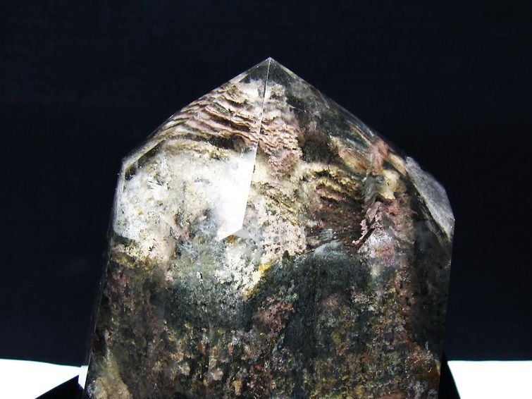 1Kg グリーンファントム 六角柱 台座付属 一点物 152-3849