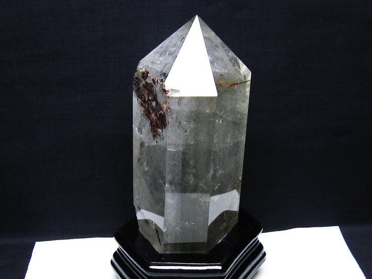 1.9Kg グリーンファントム 六角柱 台座付属 一点物 152-3858