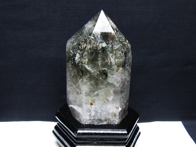 1.2Kg グリーンファントム 六角柱 台座付属 一点物 152-3859