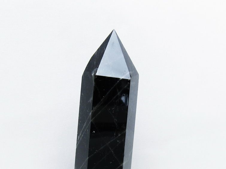モリオン 黒水晶 六角柱 台座付属 一点物 152-4031
