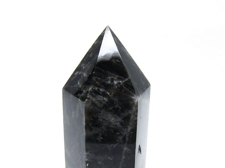 モリオン ポイント 六角柱 黒水晶 置物 一点物 152-4263
