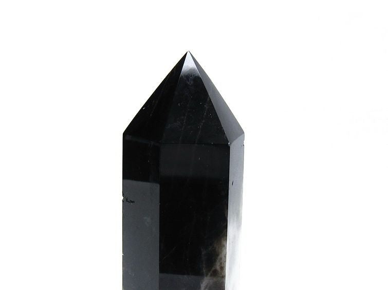 モリオン ポイント 六角柱 黒水晶 置物 一点物 152-4265
