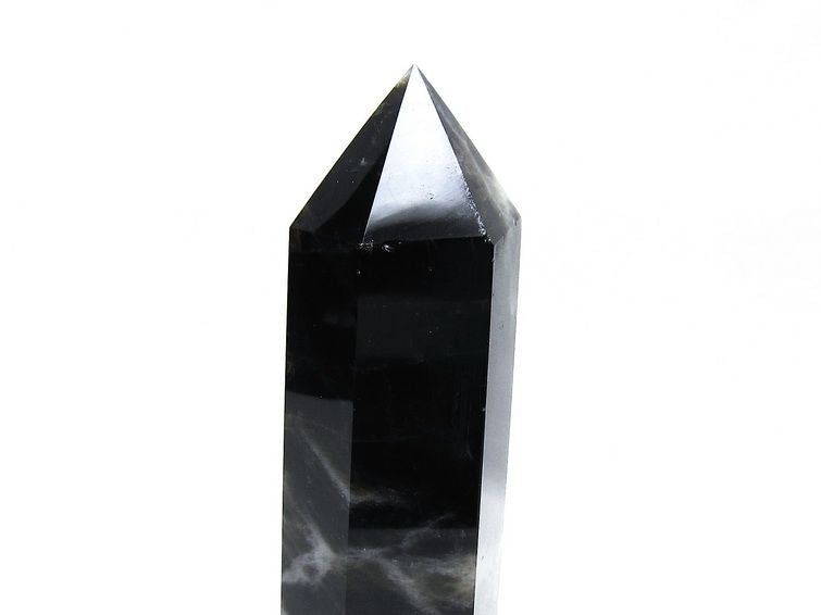 モリオン ポイント 六角柱 黒水晶 置物 一点物 152-4266