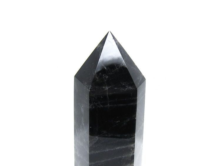モリオン ポイント 六角柱 黒水晶 置物 一点物 152-4271