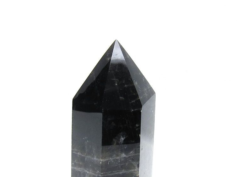 モリオン ポイント 六角柱 黒水晶 置物 一点物 152-4273