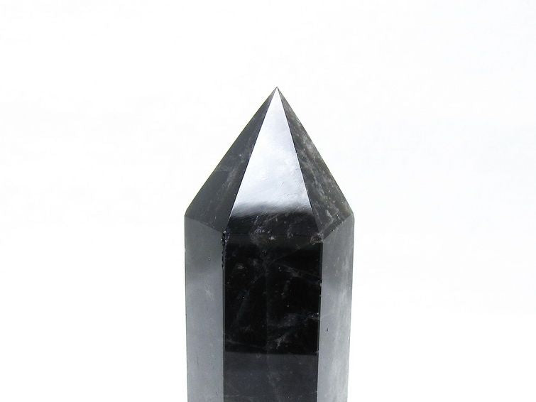 モリオン ポイント 六角柱 黒水晶 置物 一点物 152-4274