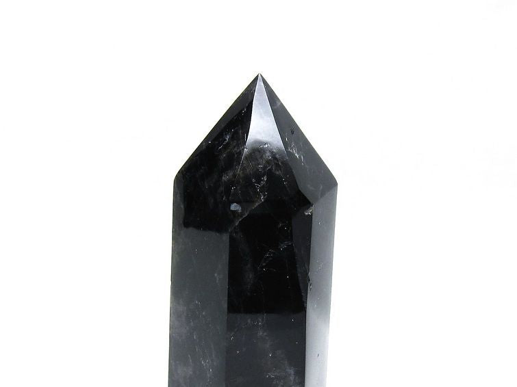 モリオン ポイント 六角柱 黒水晶 置物 一点物 152-4283