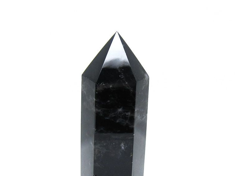 モリオン ポイント 六角柱 黒水晶 置物 一点物 152-4285