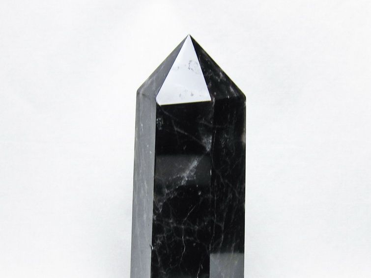 黒水晶 ポイント モリオン 六角柱 置物 一点物 152-4361