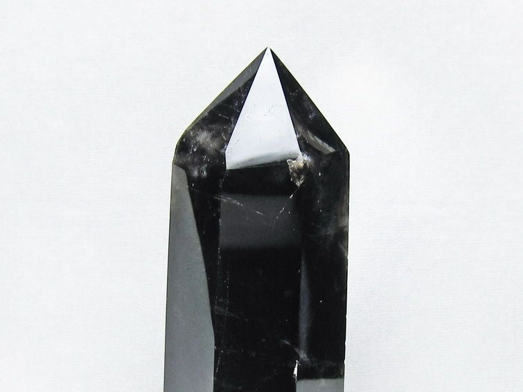 黒水晶 ポイント モリオン 六角柱 置物 一点物 152-4366