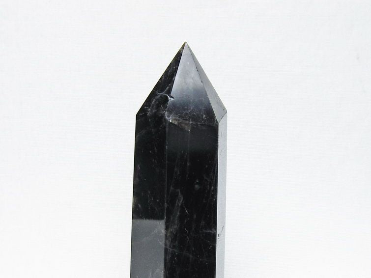 黒水晶 ポイント モリオン 六角柱 置物 一点物 152-4375