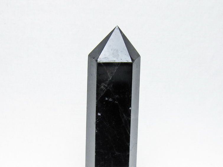 モリオン ポイント 黒水晶 六角柱 置物 一点物 152-4402