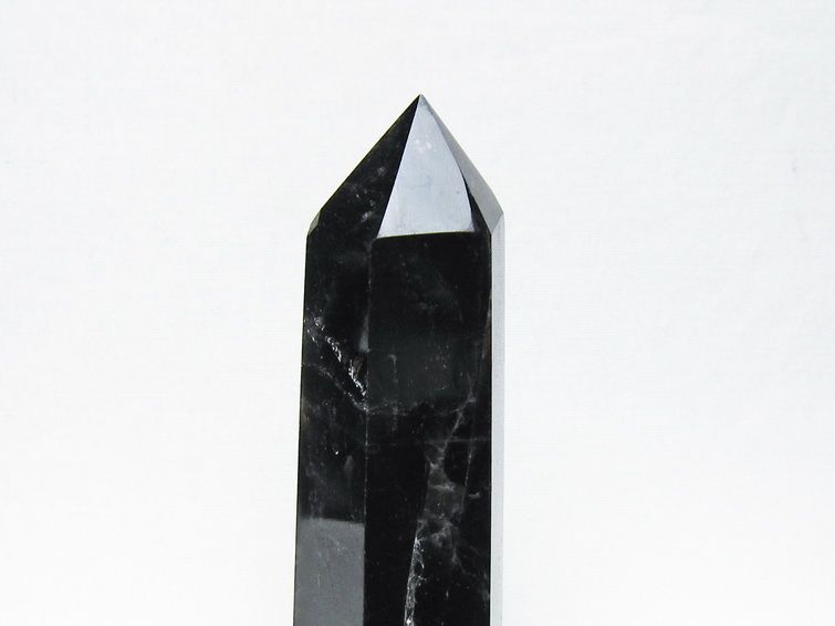 モリオン ポイント 黒水晶 六角柱 置物 一点物 152-4408