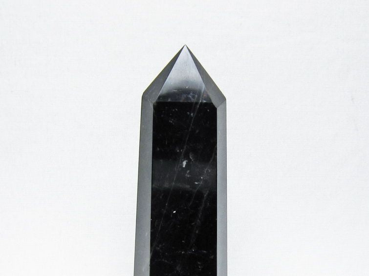 モリオン ポイント 黒水晶 六角柱 置物 一点物 152-4411