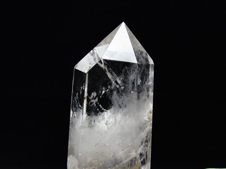 水晶 六角柱 水晶 ポイント 台座付属 置物 原石 一点物 152-4536