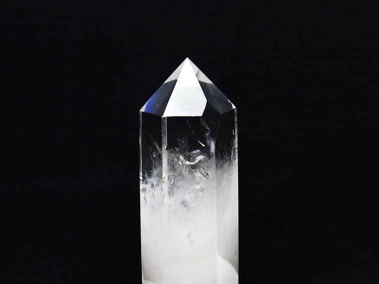 水晶 六角柱 水晶 ポイント 台座付属 置物 原石 一点物 152-4538